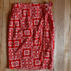 Ann Taylor Orange and White Skirt